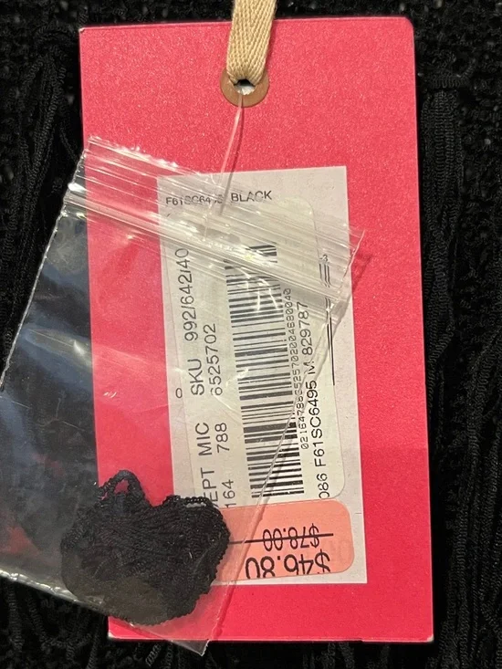 NWT Chelsea & Violet Black Fringe See-Through Knit Top Hi-Low Relaxed Fit - Picture 5 of 13